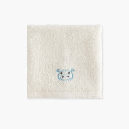 Juniors 4-Piece Hippo Embroidered Wash Cloth Set - 26x26 cm