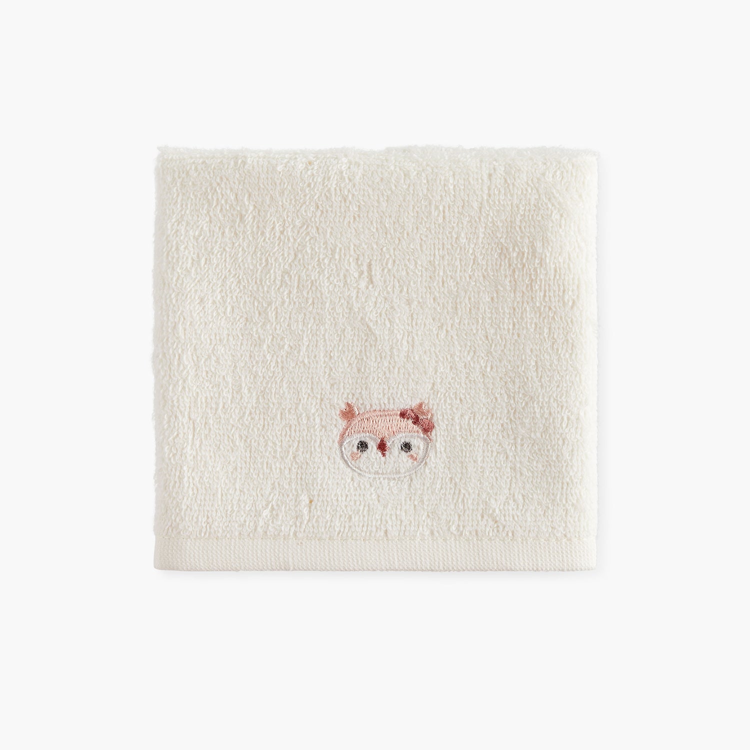 Juniors 4-Piece Owl Embroidered Wash Cloth Set - 26x26 cm