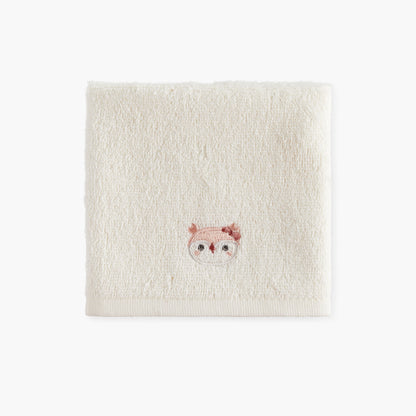 Juniors 4-Piece Owl Embroidered Wash Cloth Set - 26x26 cm