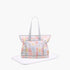 Juniors Abstract Print Diaper Bag with Double Handle and Changing Mat - White