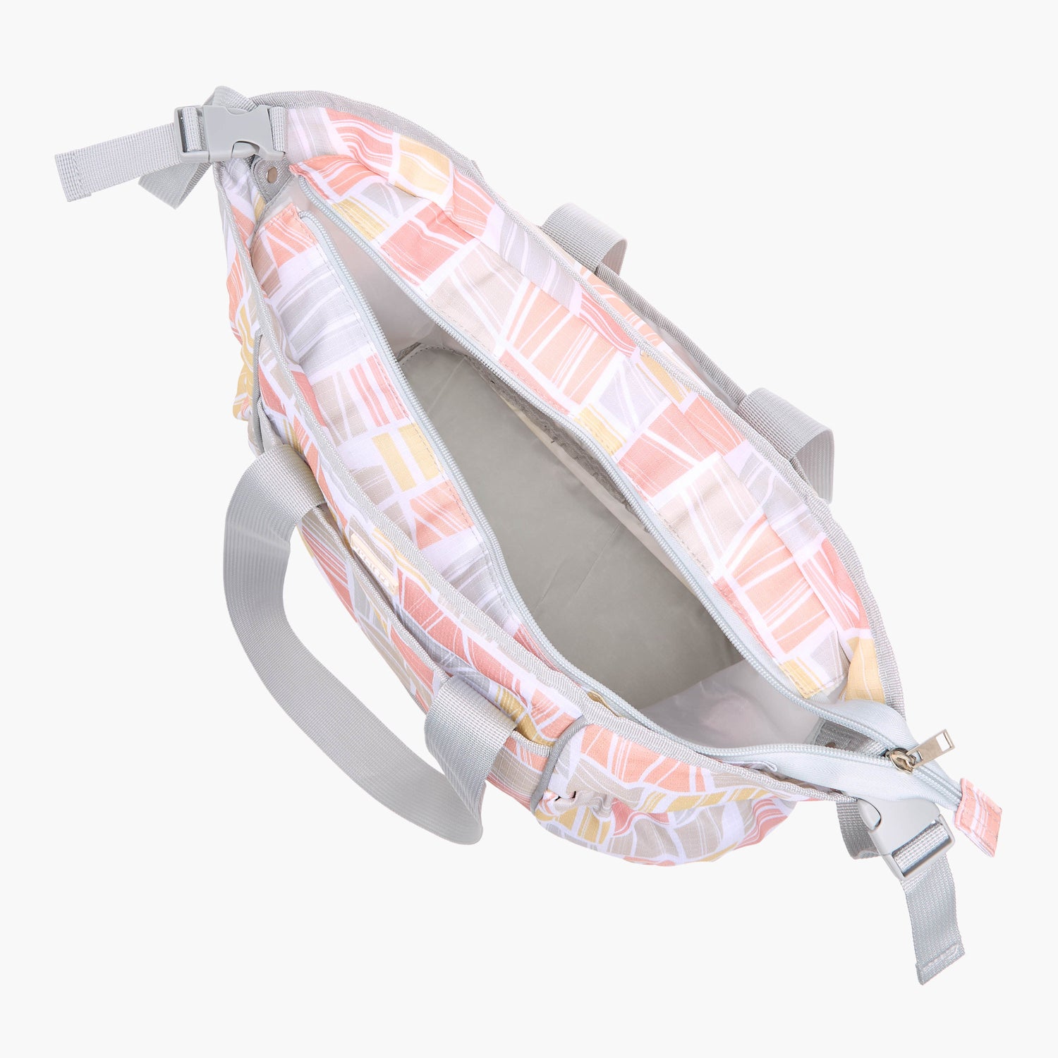 Juniors Abstract Print Diaper Bag with Double Handle and Changing Mat