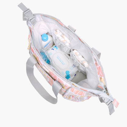 Juniors Abstract Print Diaper Bag with Double Handle and Changing Mat