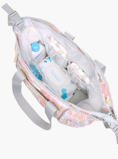 Juniors Abstract Print Diaper Bag with Double Handle and Changing Mat-baby-gear-diaperbags-image-13