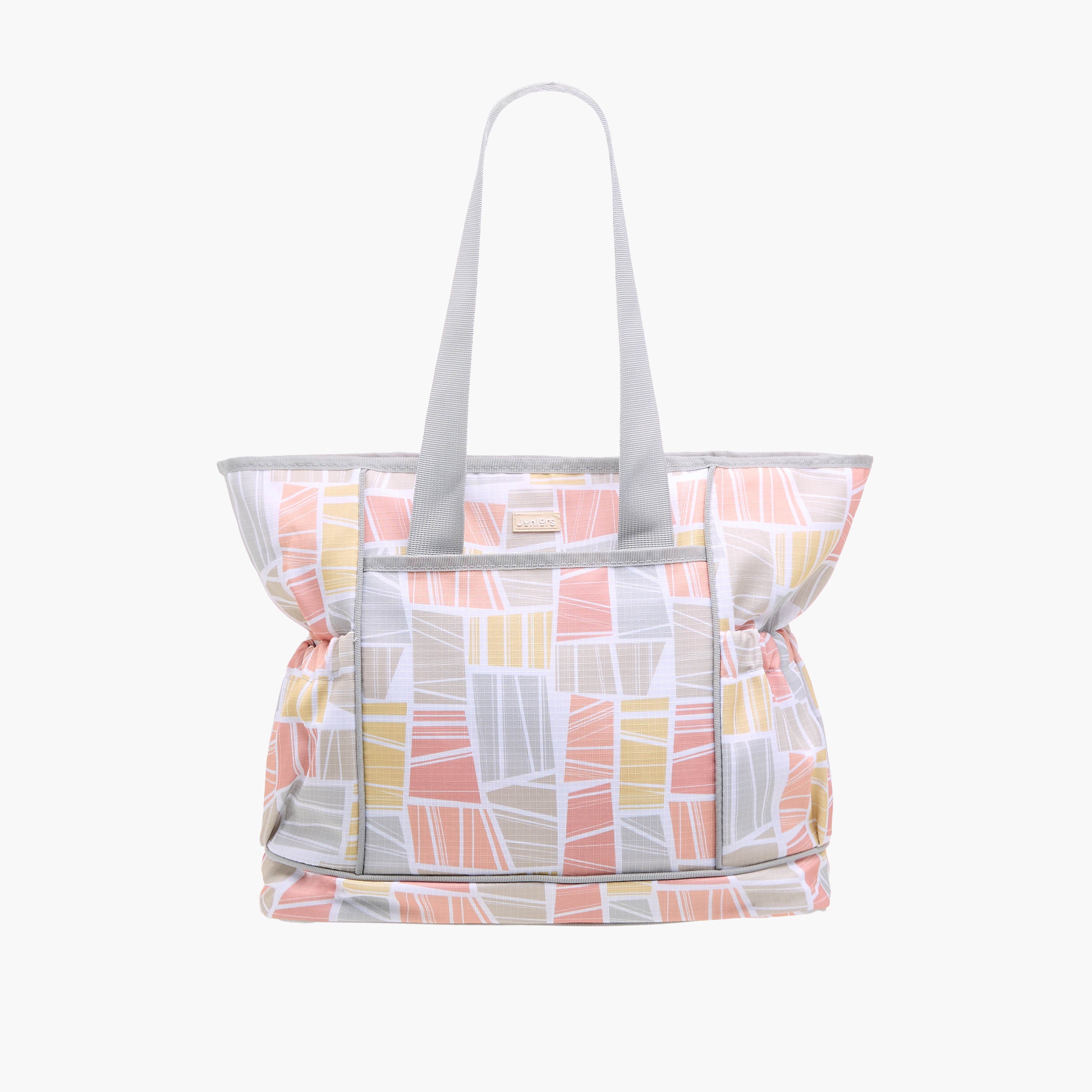 Juniors Abstract Print Diaper Bag with Double Handle and Changing Mat