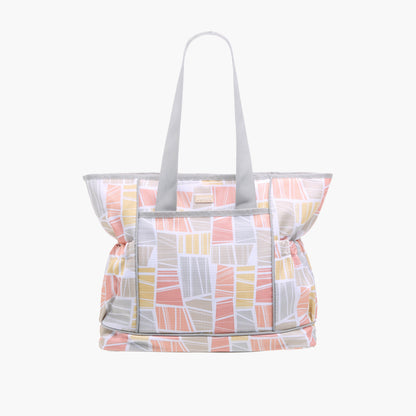 Juniors Abstract Print Diaper Bag with Double Handle and Changing Mat