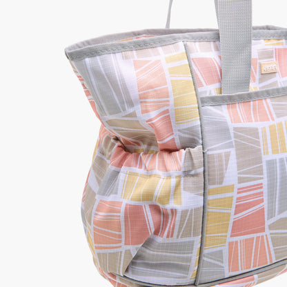 Juniors Abstract Print Diaper Bag with Double Handle and Changing Mat