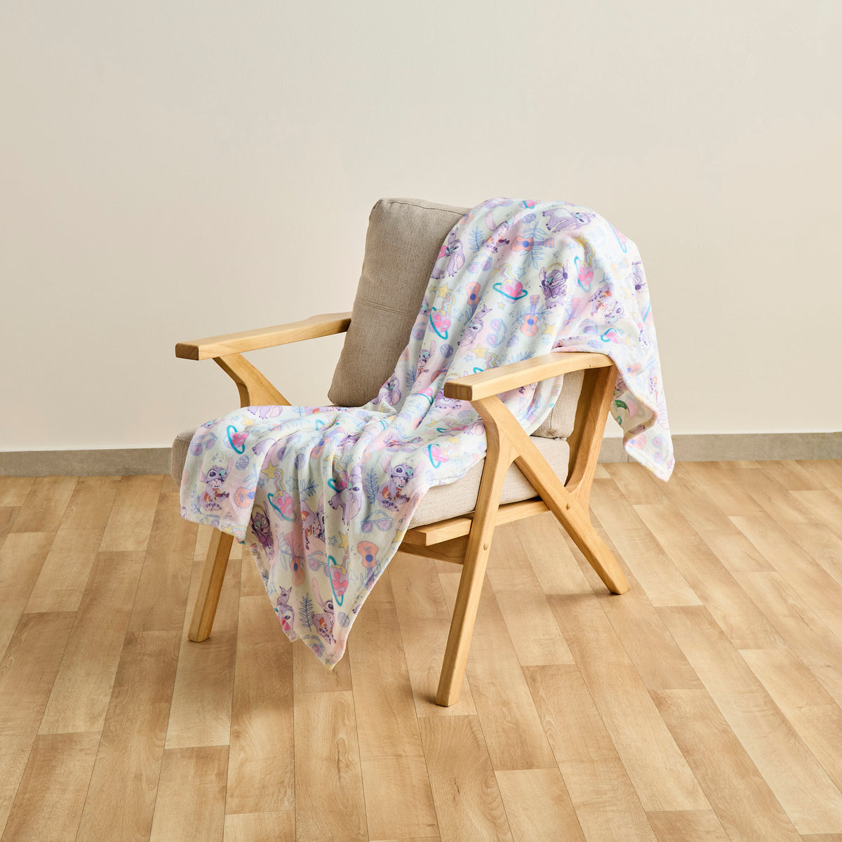 Disney Stitch Print Raschel Blanket - 130x170 cm