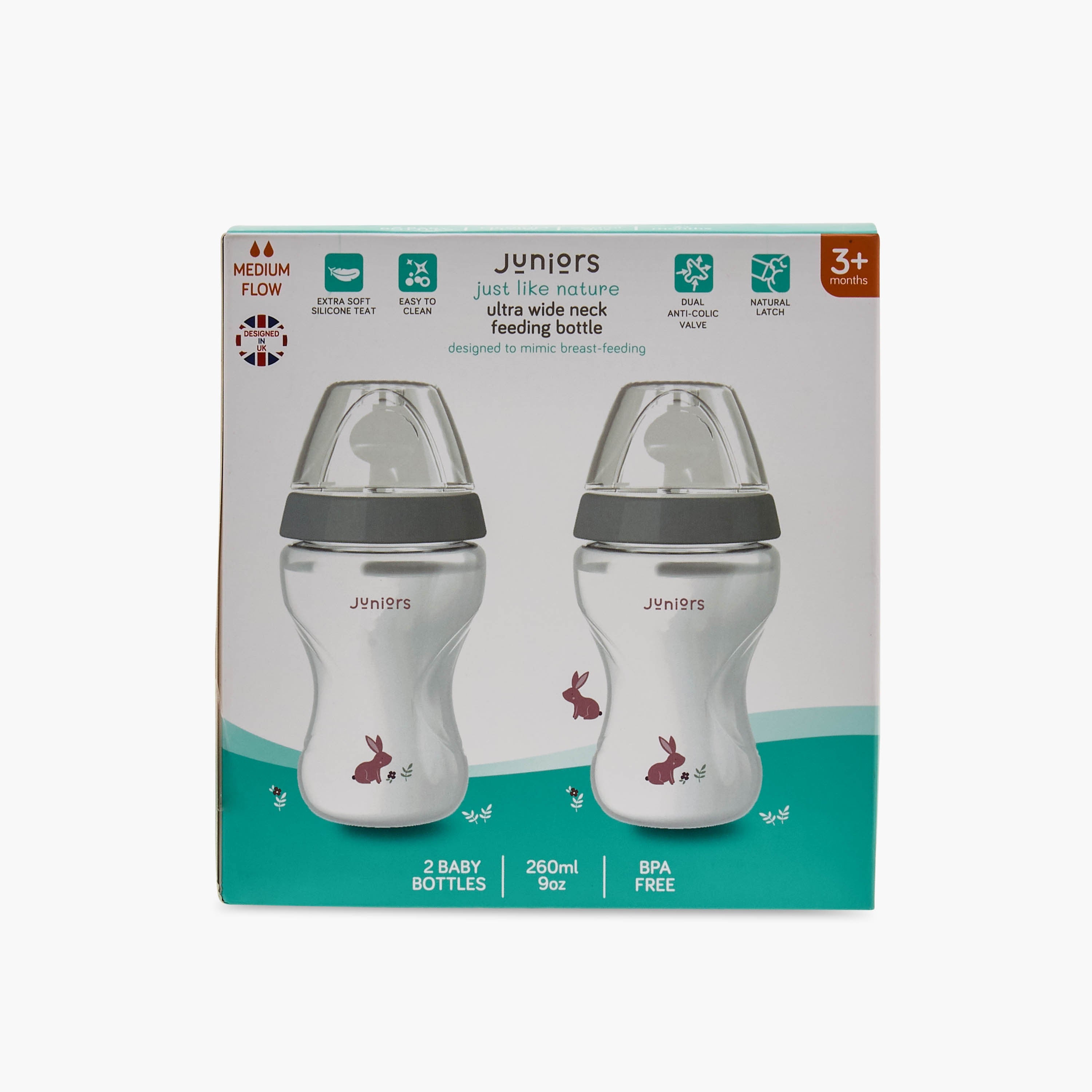 Juniors Medium Flow Feeding Bottle - 260 ml
