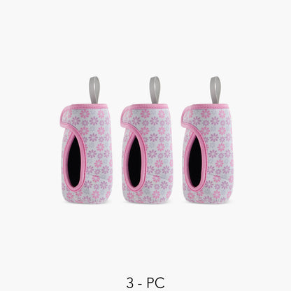 Juniors Floral Print Medium Bottle Cover - Set of 3 - HomeBabyFeedingFeeding BottlesBottle Covers
