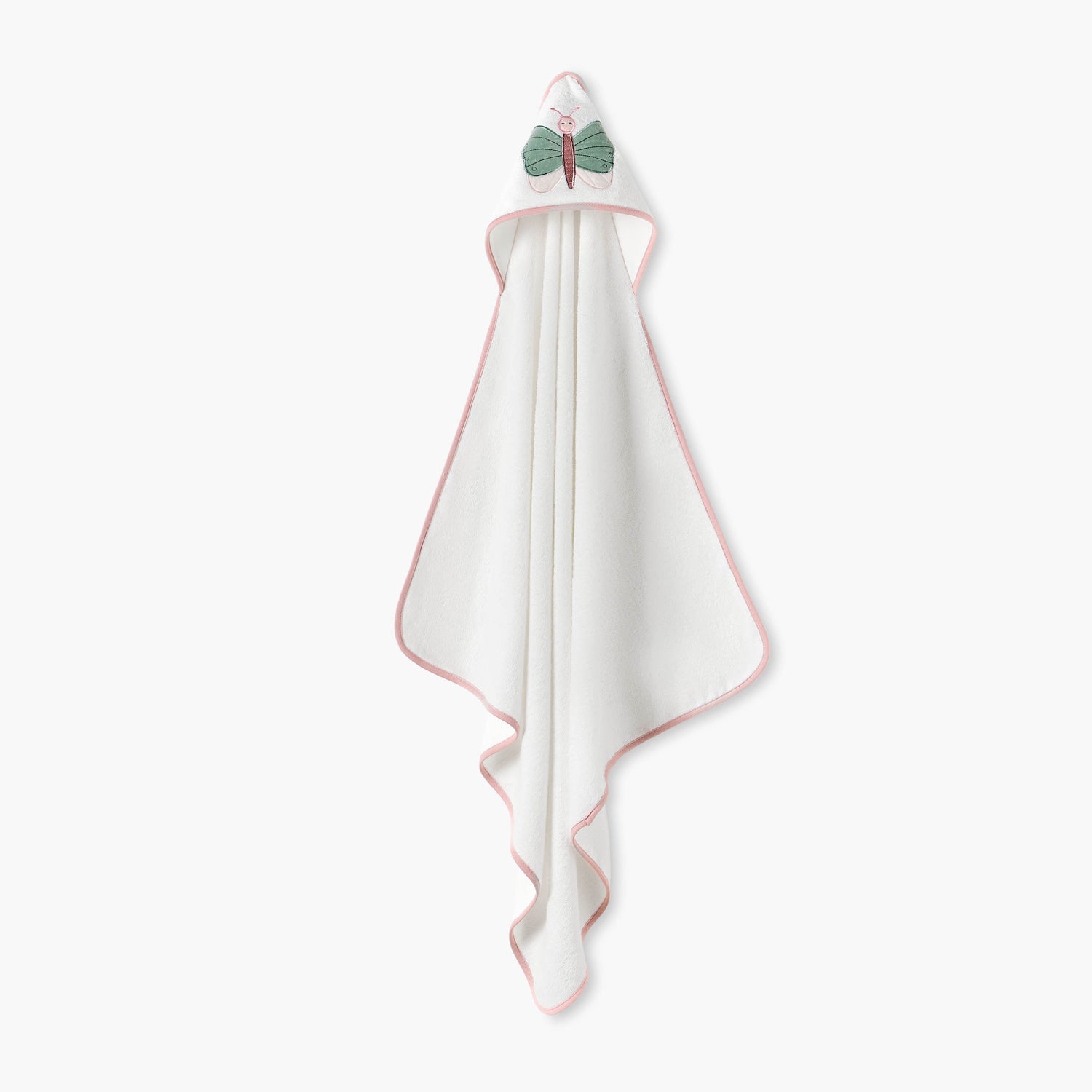 Juniors 2-Piece Butterfly Embroidered Hooded Towel Set - 75x75 cm