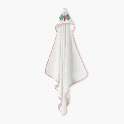 Juniors 2-Piece Butterfly Embroidered Hooded Towel Set - 75x75 cm
