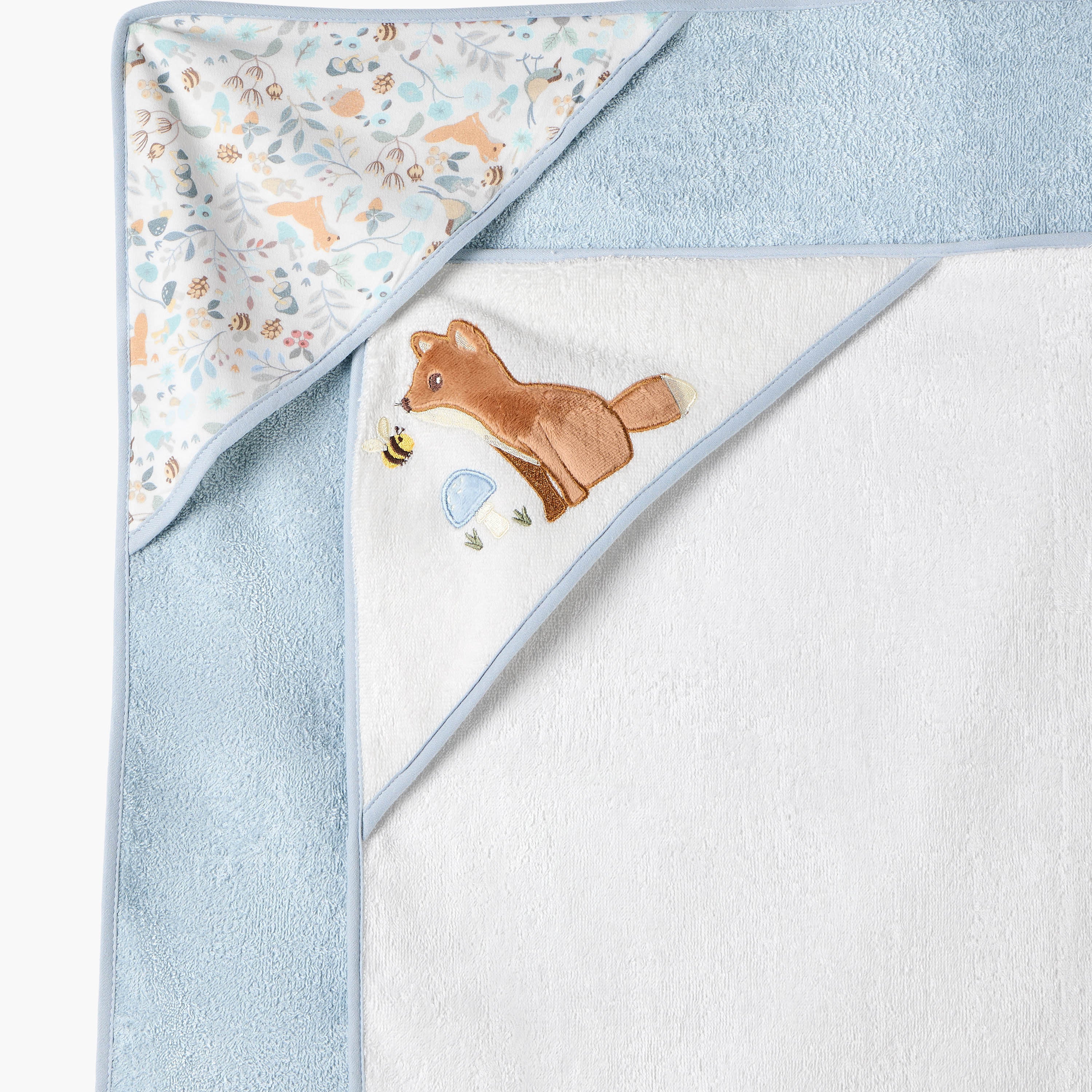 Juniors 2-Piece Embroidered Hooded Towel Set - 75x75 cm