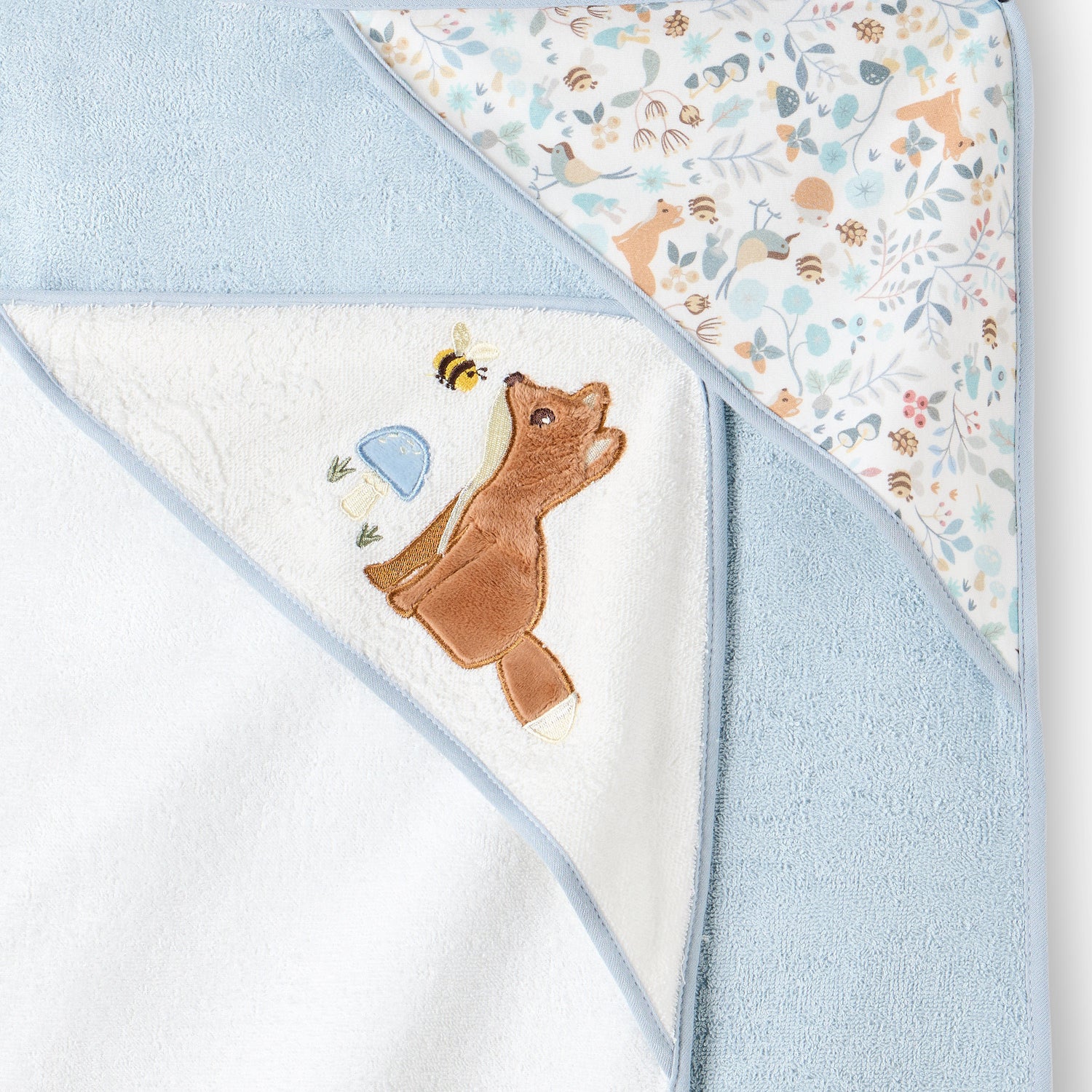 Juniors 2-Piece Embroidered Hooded Towel Set - 75x75 cm