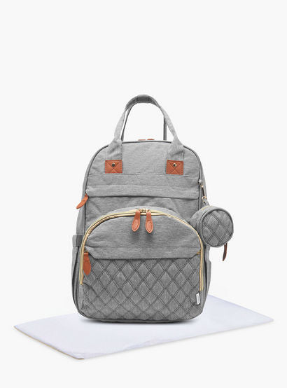Juniors Quilted Diaper Backpack with Bed-baby-gear-diaperbags-image-1