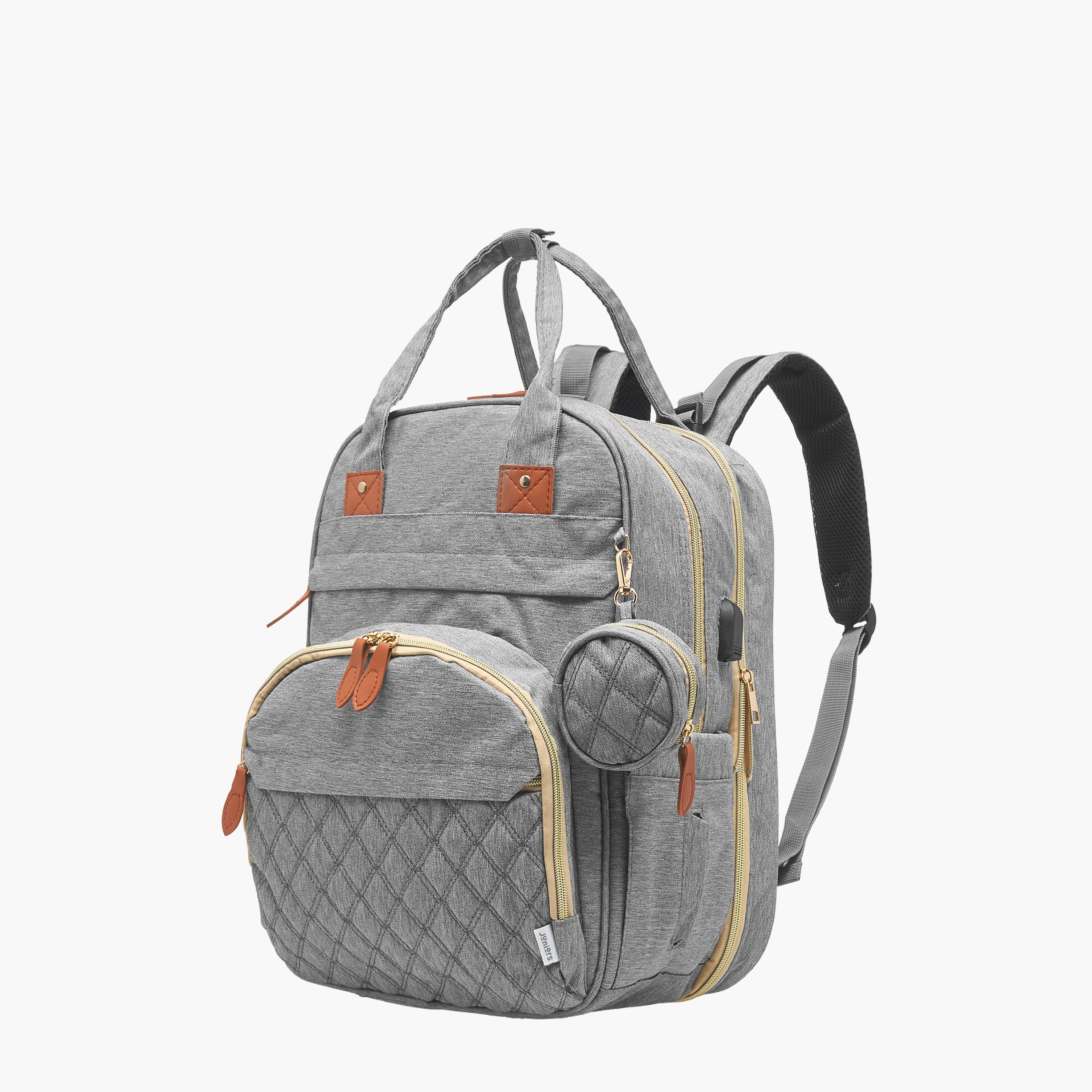 Juniors Quilted Diaper Backpack with Bed