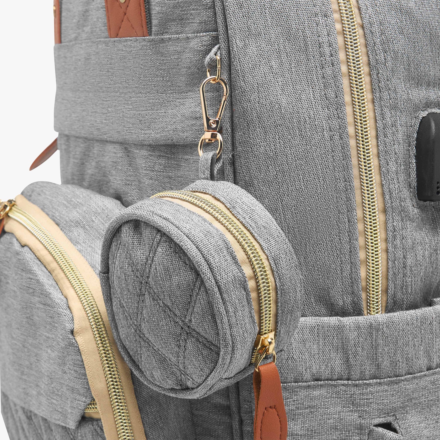 Juniors Quilted Diaper Backpack with Bed