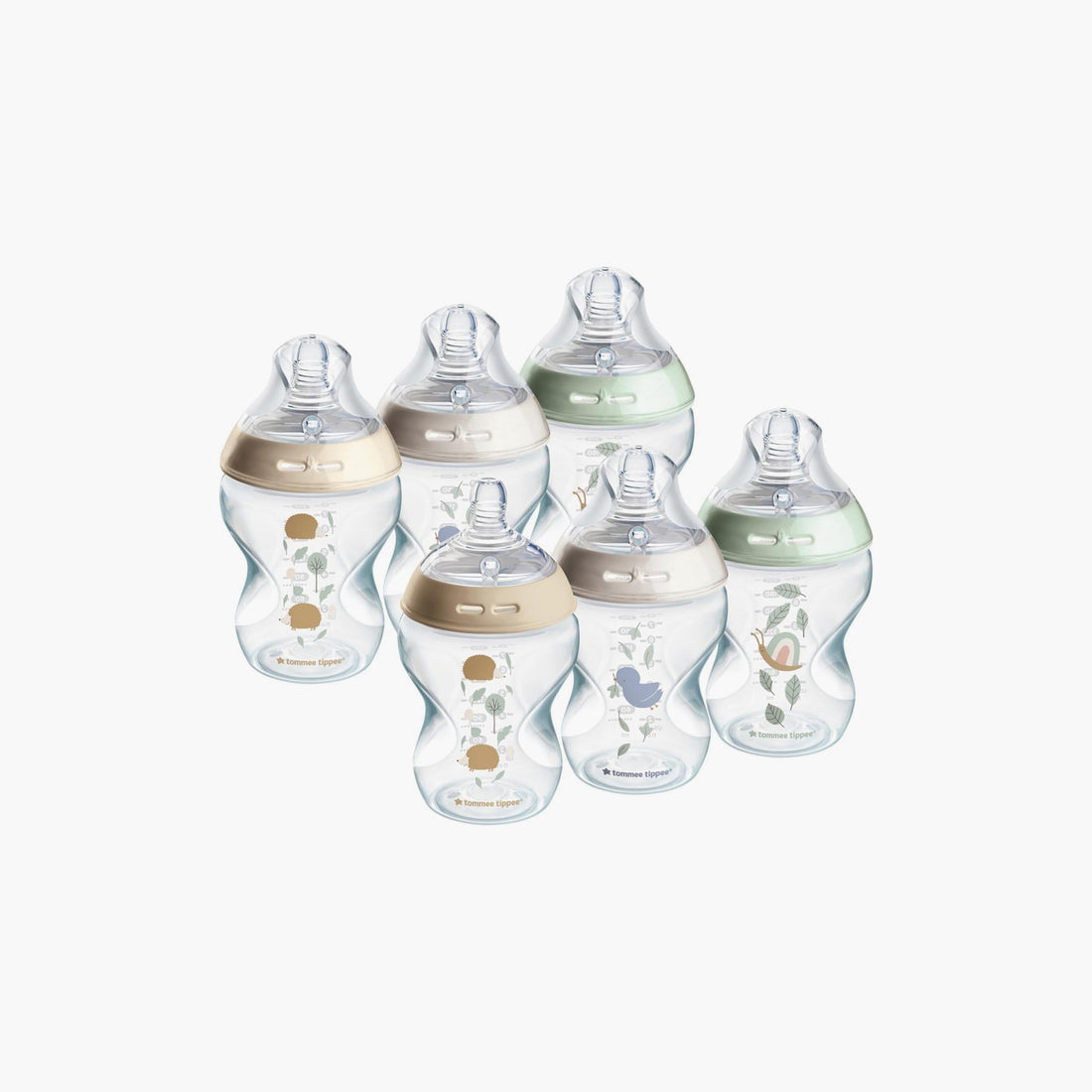 Tommee Tippee 6-Piece Slow-Flow Natural Start Anti-Colic Baby Bottles - 260ml - HomeBabyFeedingFeeding BottlesBottles &amp; Teats