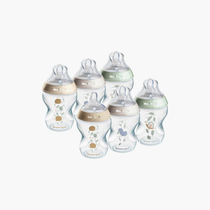 Tommee Tippee 6-Piece Slow-Flow Natural Start Anti-Colic Baby Bottles - 260ml - HomeBabyFeedingFeeding BottlesBottles &amp; Teats