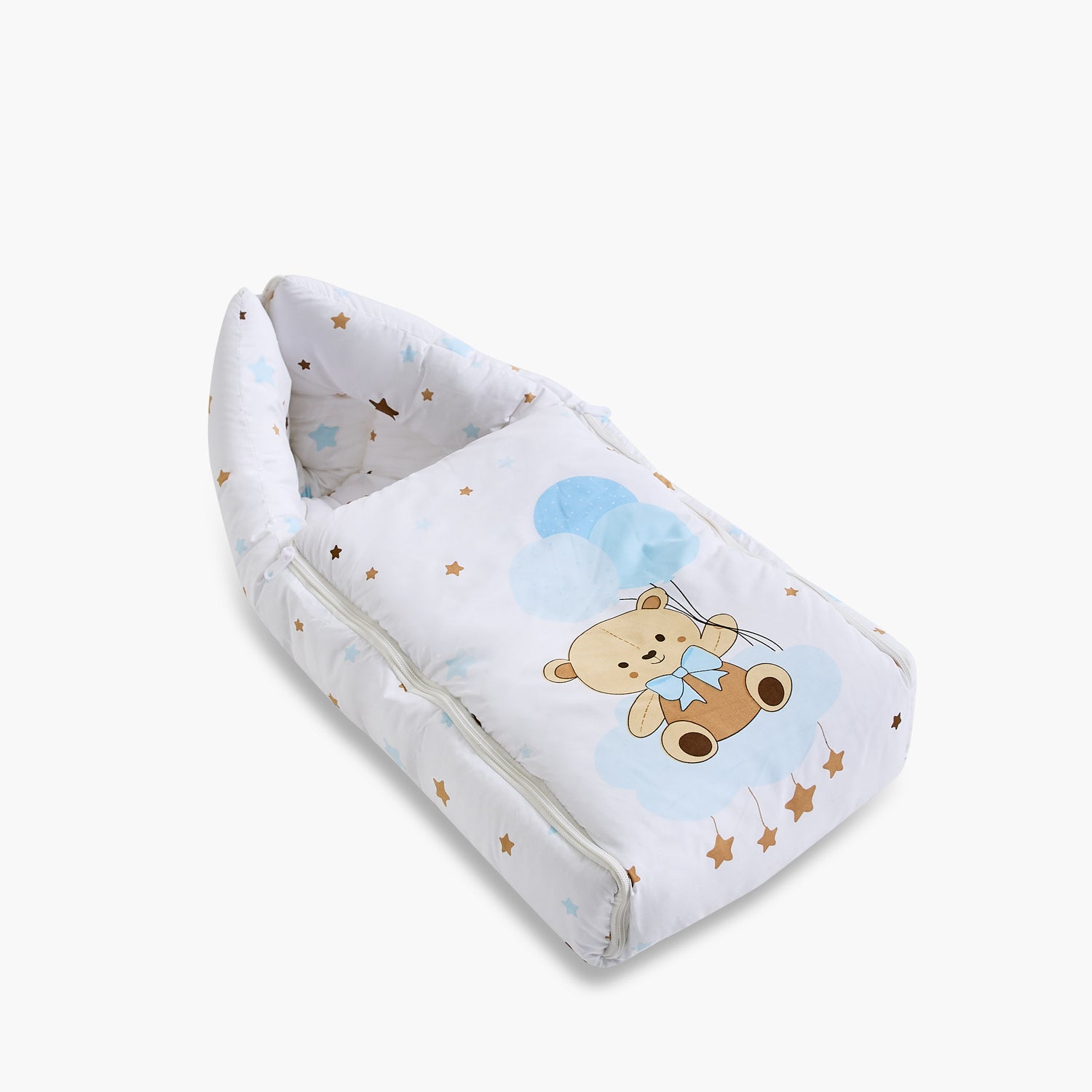 Juniors Hooded Bear Print Baby Nest Bag - 0 Months+
