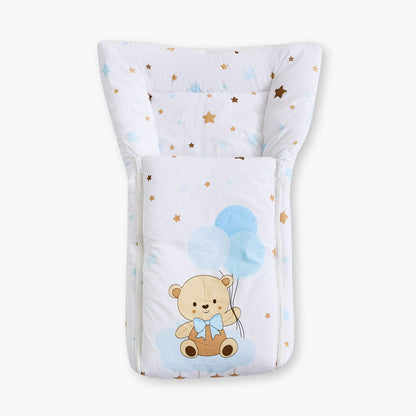 Juniors Hooded Bear Print Baby Nest Bag - 0 Months+