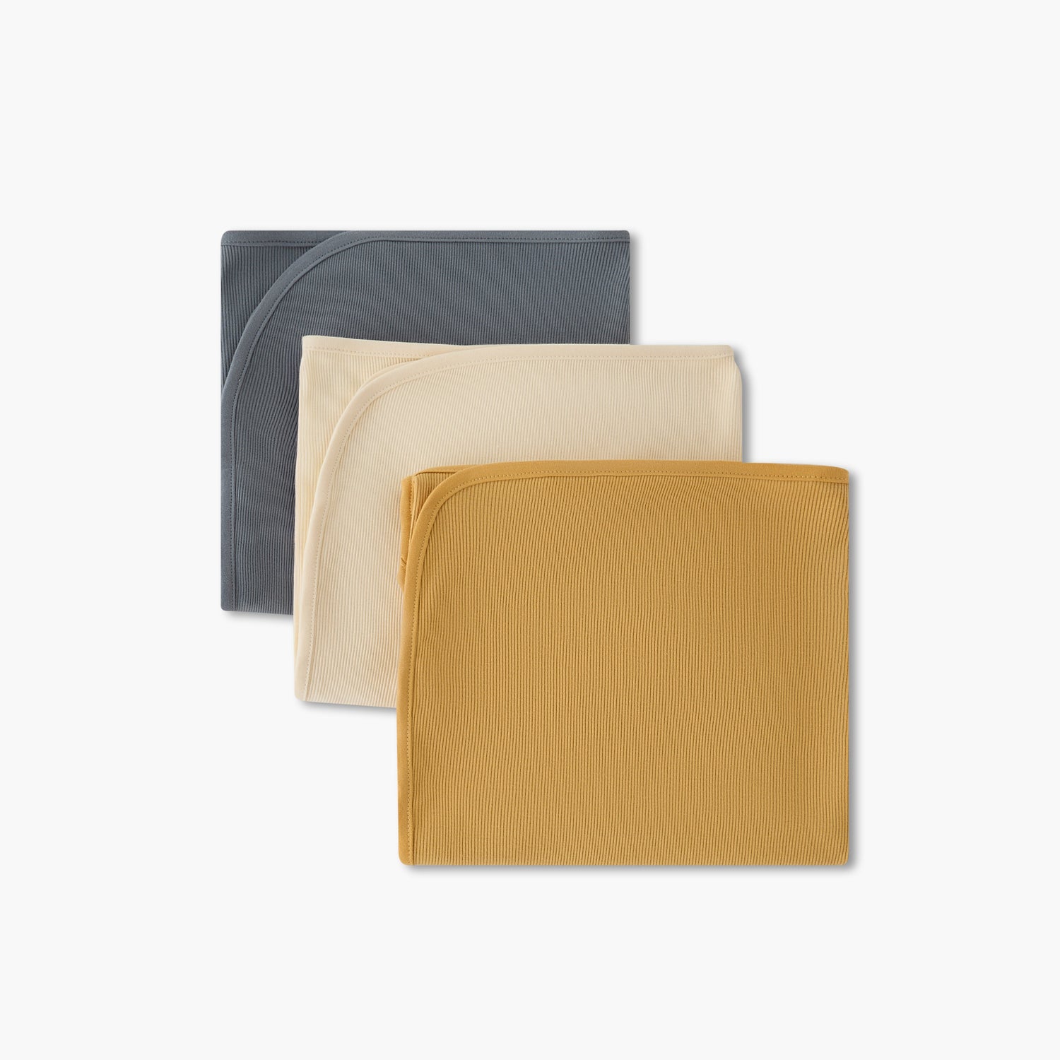 Pack of 3 Juniors Receiving Blanket with Ribbed Design, 80x100 cm
