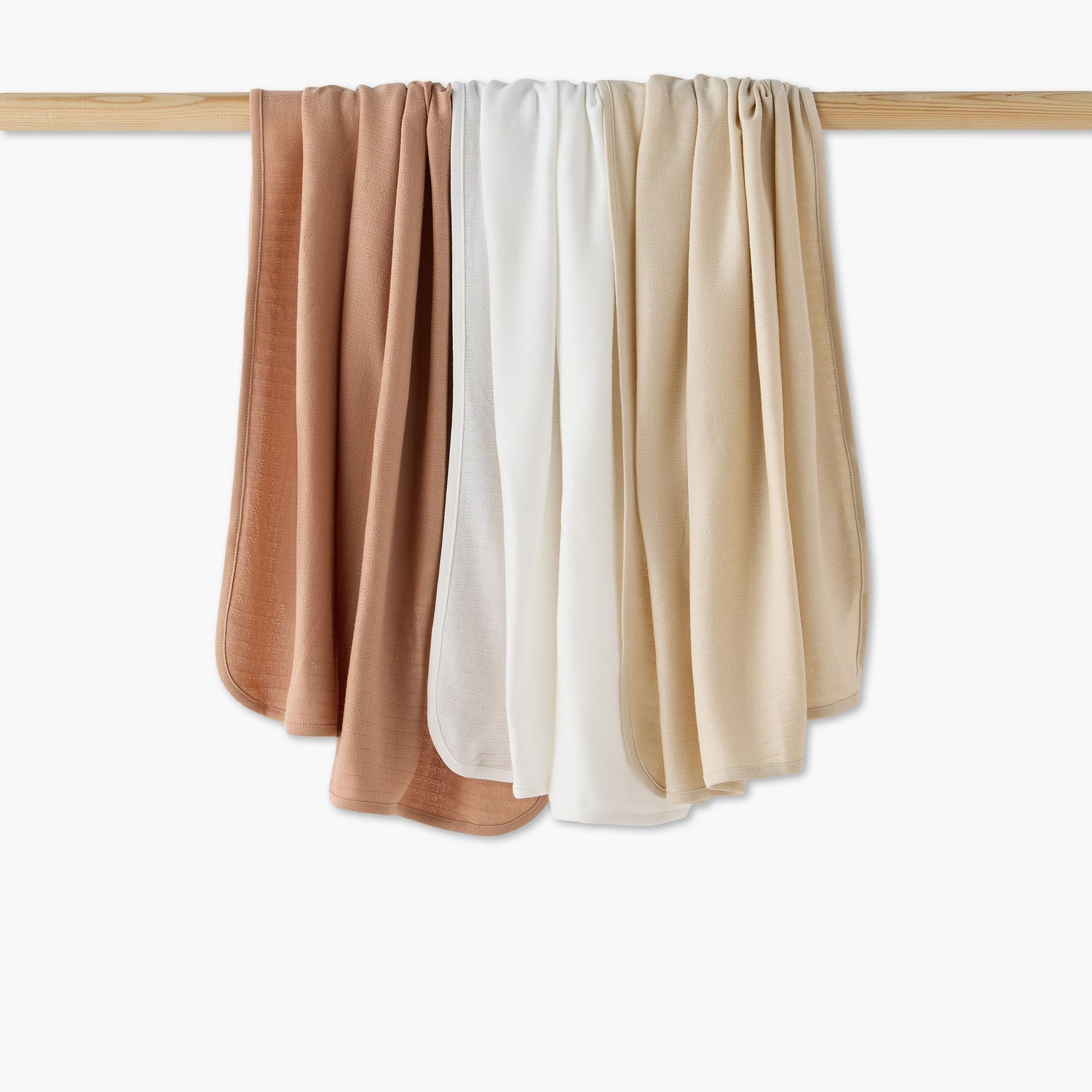 Pack of 3 Juniors Receiving Blankets with Ribbed Texture, 80x100 cm color swatch