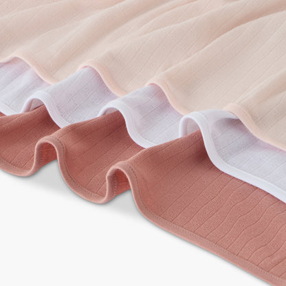 Pack of 3 Juniors Receiving Blankets with Texture, 80x100 cm