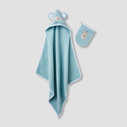 Juniors 75x75 cm Baby Towel and Mitten with Lion Applique Detail color swatch