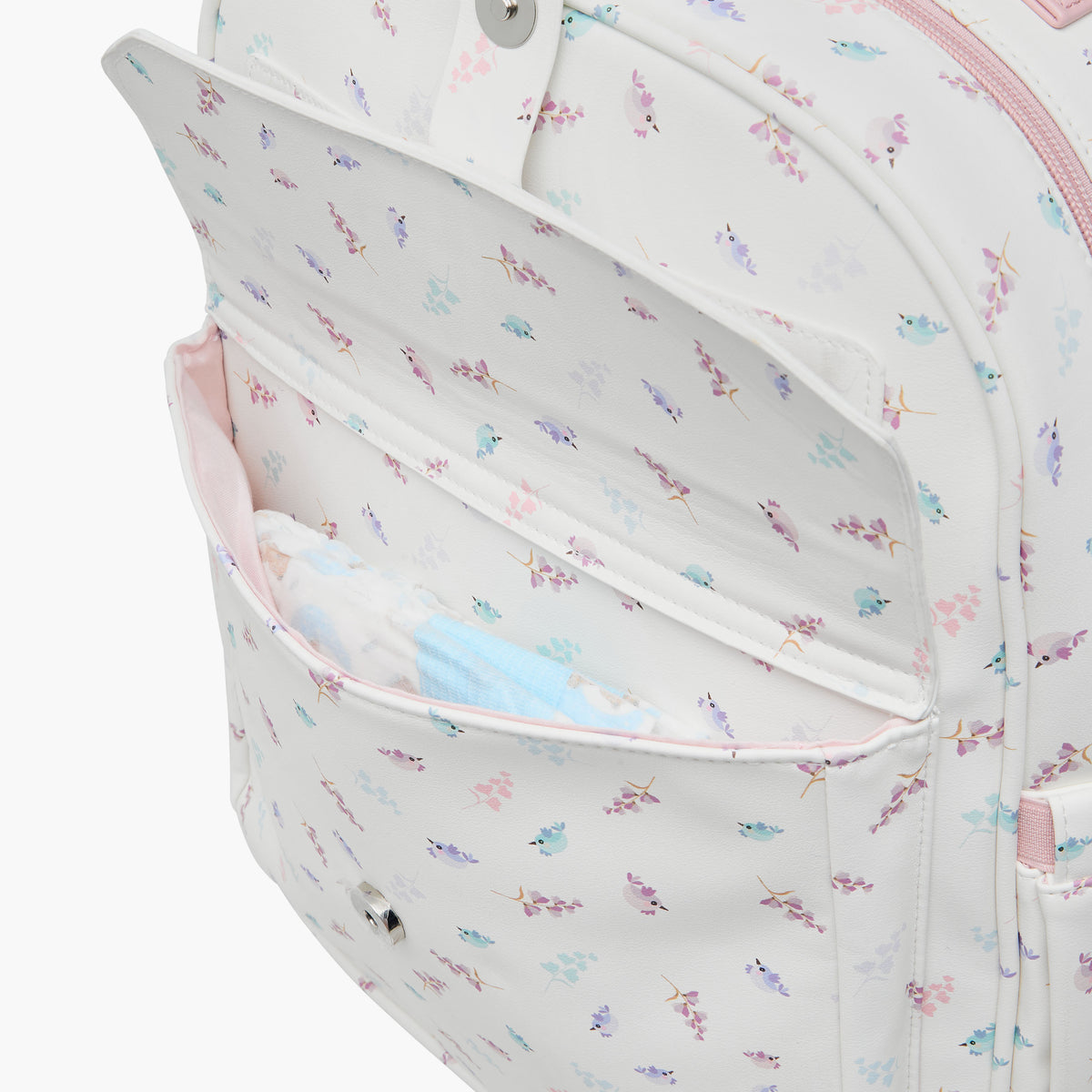Giggles Bird Print Diaper Backpack with Adjustable Straps
