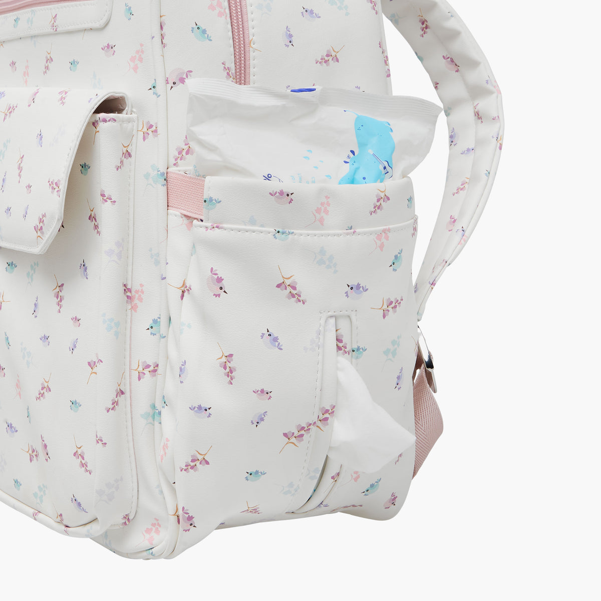 Giggles Bird Print Diaper Backpack with Adjustable Straps