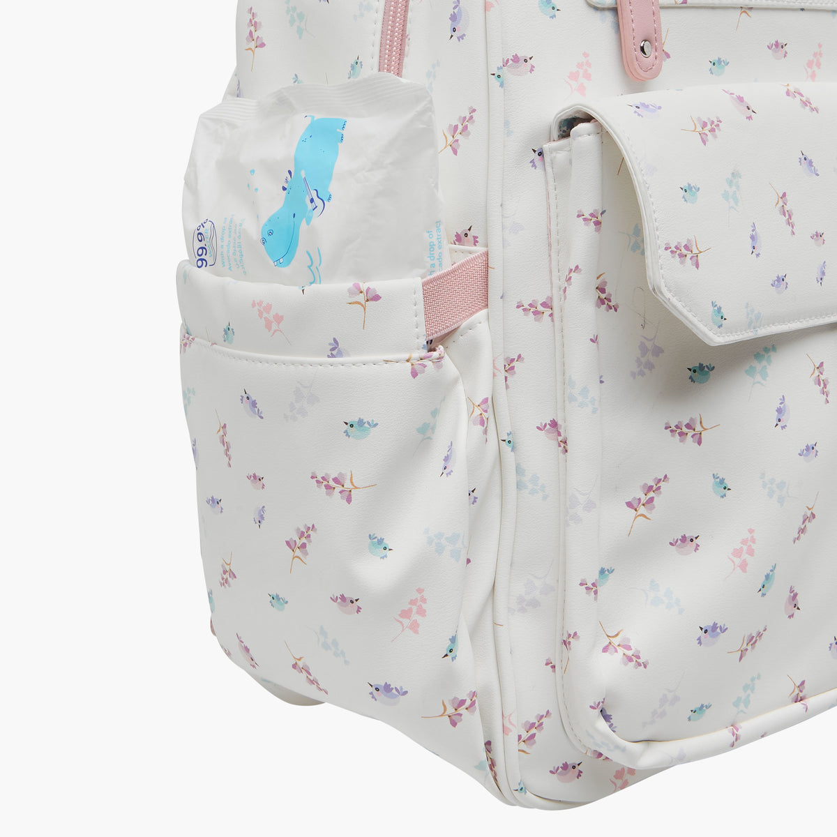 Giggles Bird Print Diaper Backpack with Adjustable Straps