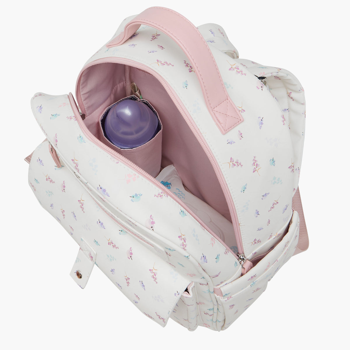 Giggles Bird Print Diaper Backpack with Adjustable Straps
