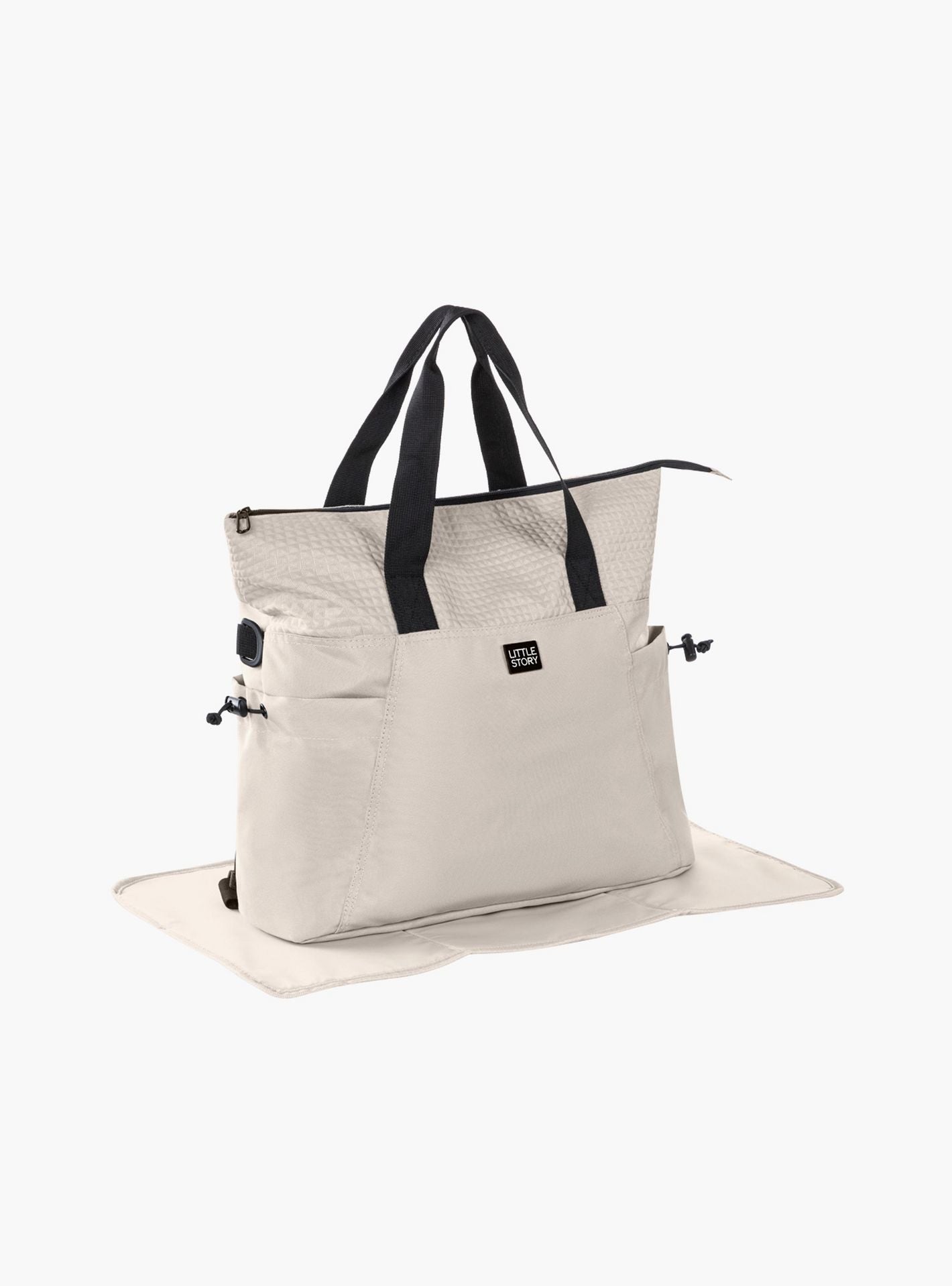 Little Story Mommy Diaper Bag with Changing Mat - Beige-baby-gear-diaperbags-image-1