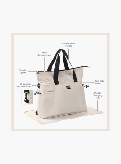 Little Story Mommy Diaper Bag with Changing Mat - Beige-baby-gear-diaperbags-image-10