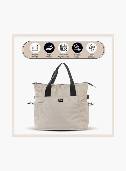 Little Story Mommy Diaper Bag with Changing Mat - Beige-baby-gear-diaperbags-image-11