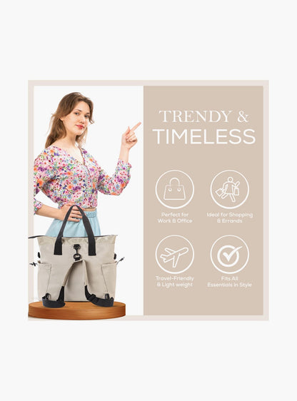 Little Story Mommy Diaper Bag with Changing Mat - Beige-baby-gear-diaperbags-image-2