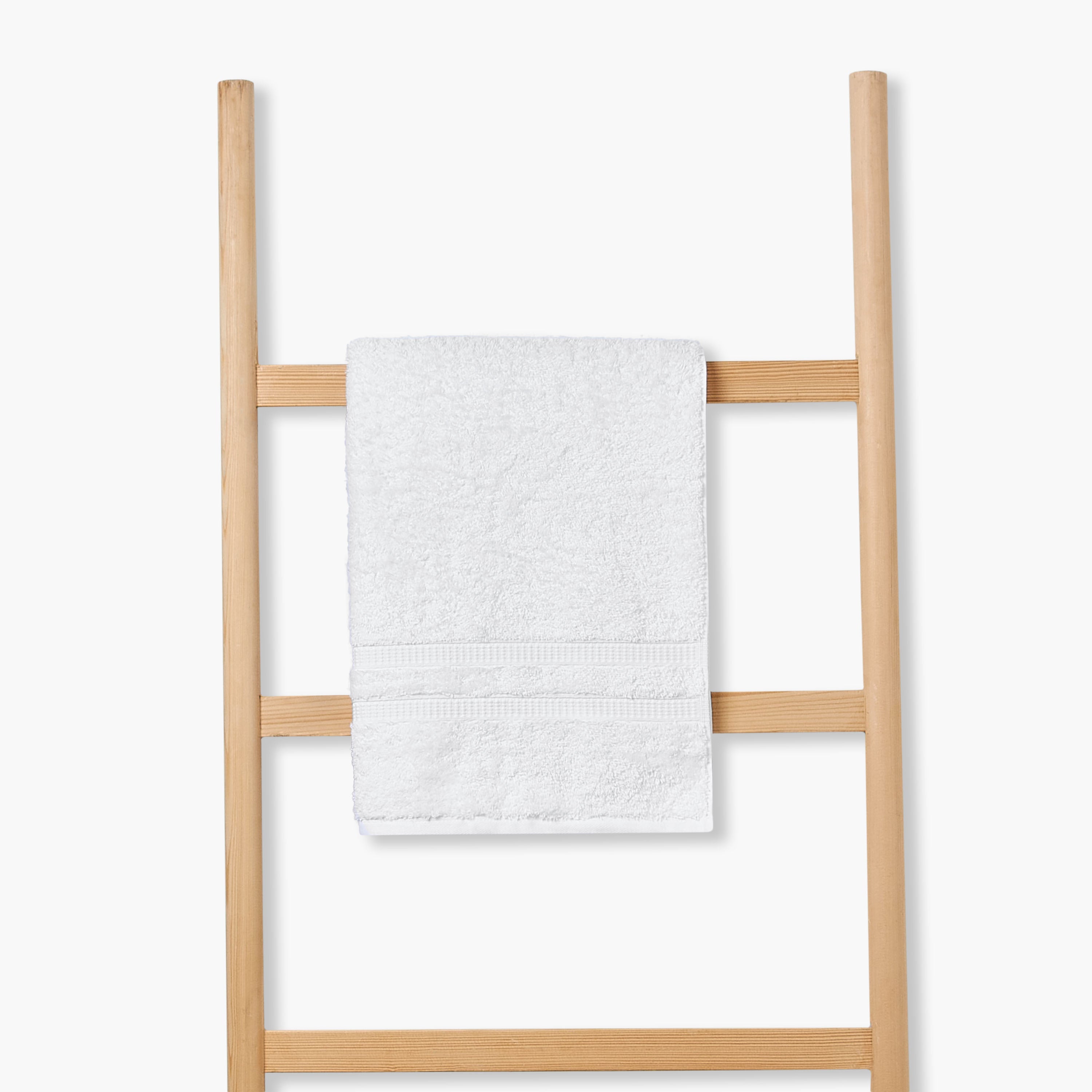 Luxury Egyptian Towel with Waffle border - White
