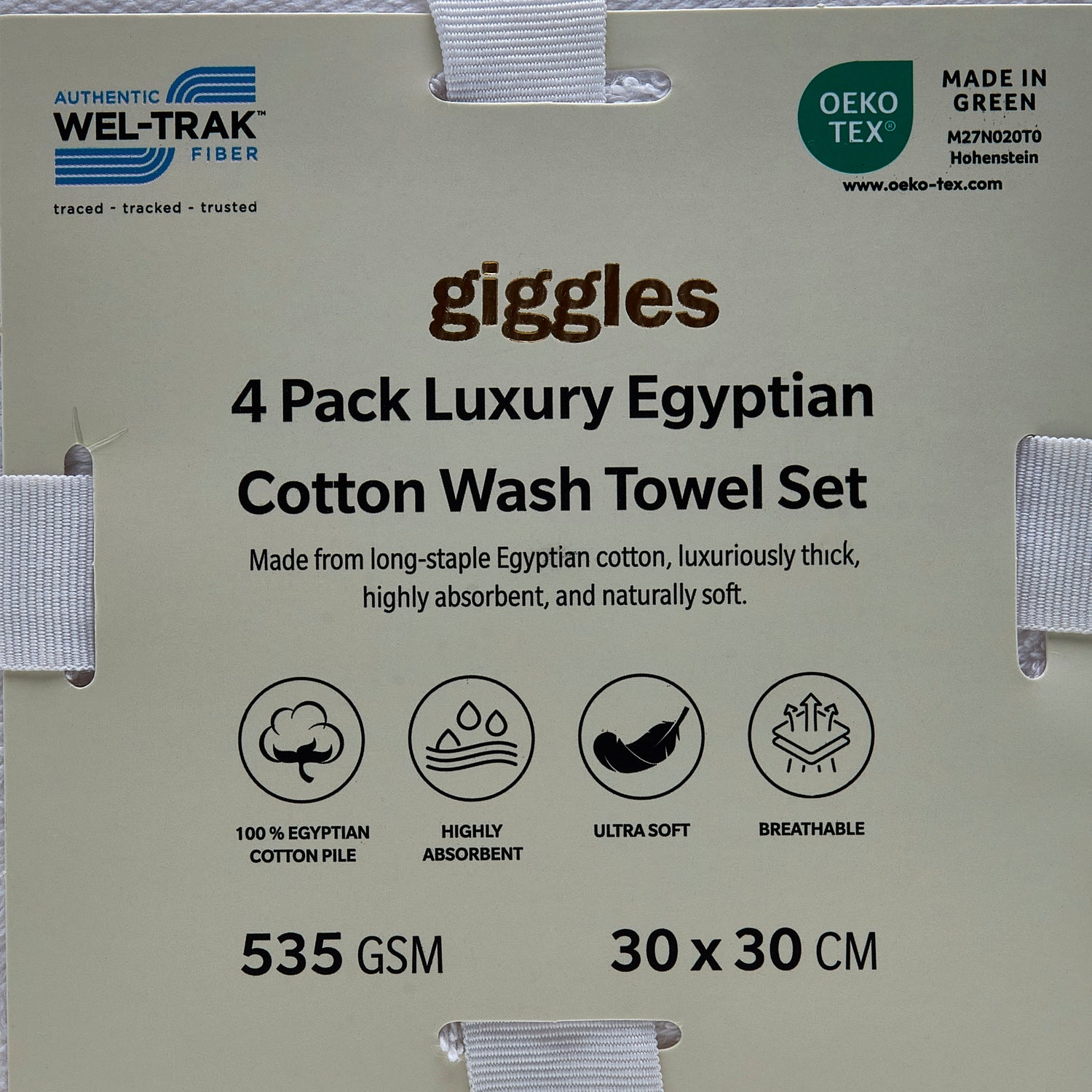 Pack of 4 Luxury Egyptian Towel with Waffle border