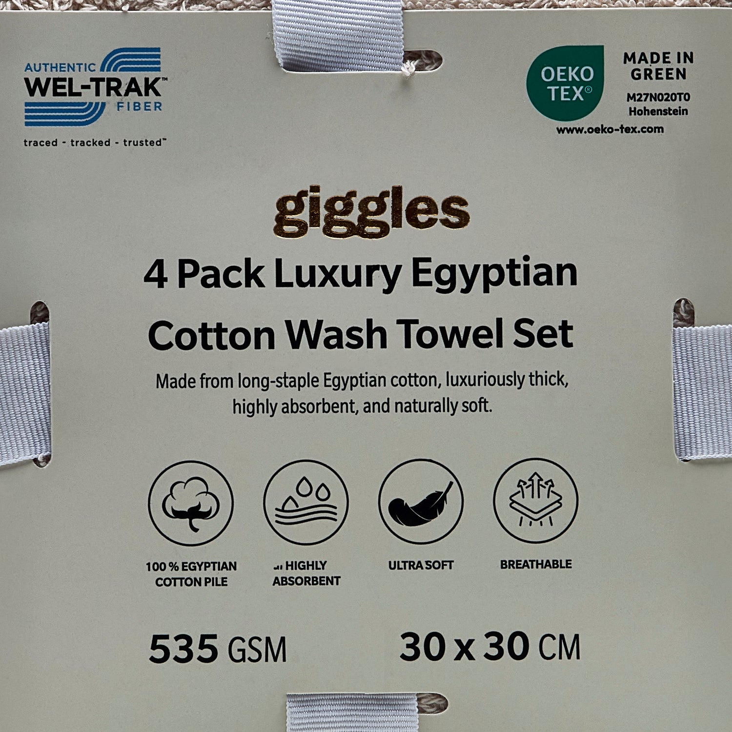 Pack of 4 Luxury Egyptian Towel with Waffle border