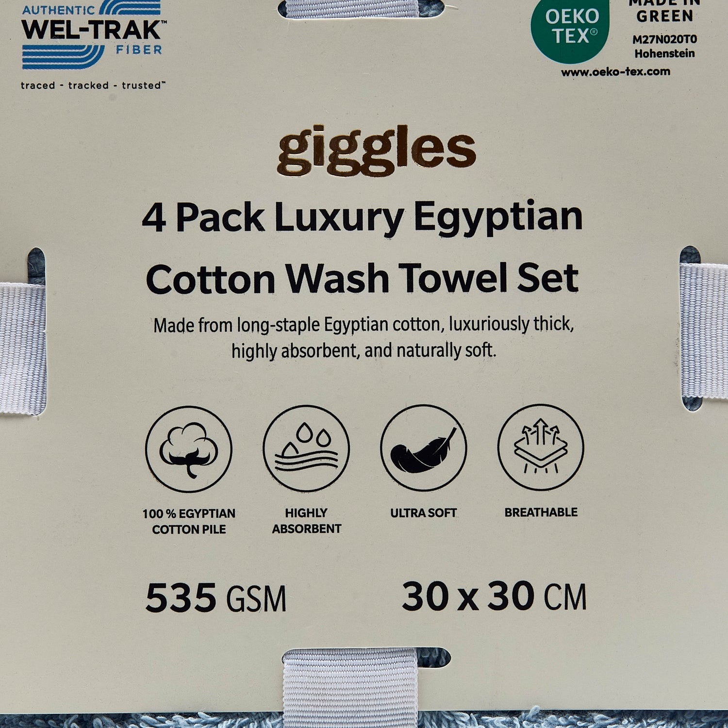 Pack of 4 Luxury Egyptian Towel with Waffle border
