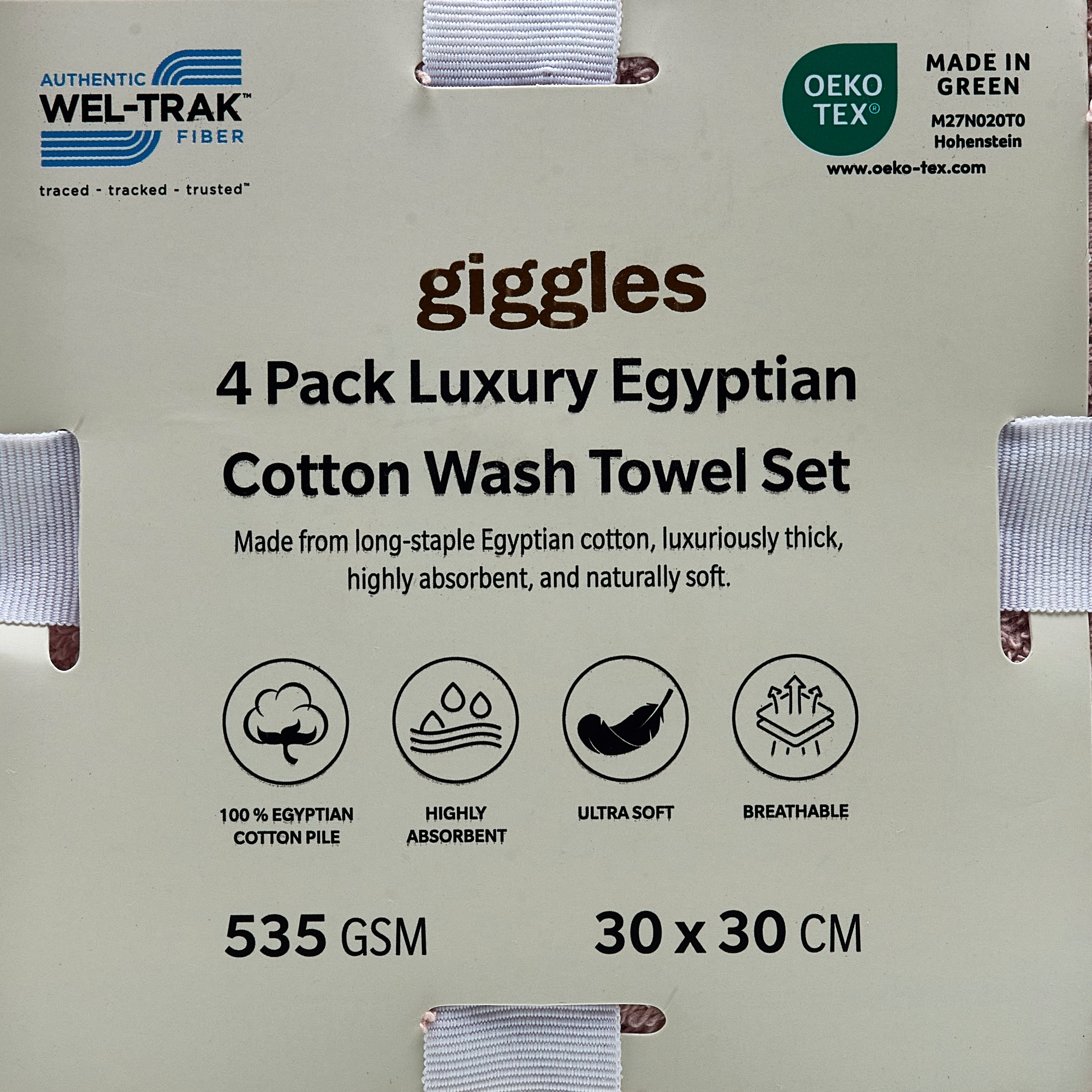Pack of 4 Luxury Egyptian Towel with Waffle border