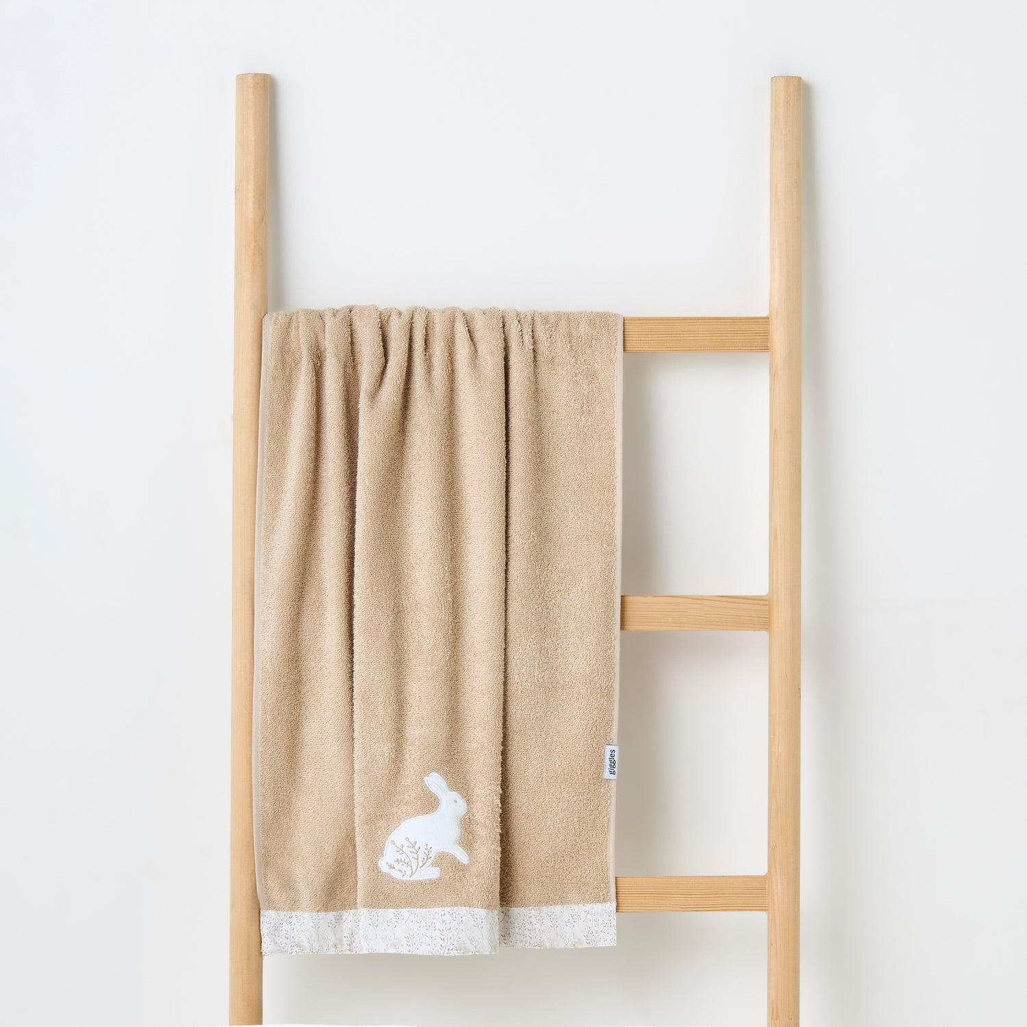 Turkish Cotton Towel with Bunny applique - Frappe - HomeBabyBath &amp; CareTowels
