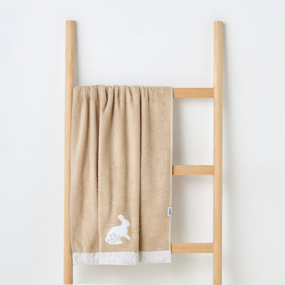 Turkish Cotton Towel with Bunny applique - Frappe - HomeBabyBath &amp; CareTowels