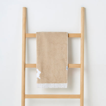 Turkish Cotton Towel with Bunny applique - Frappe