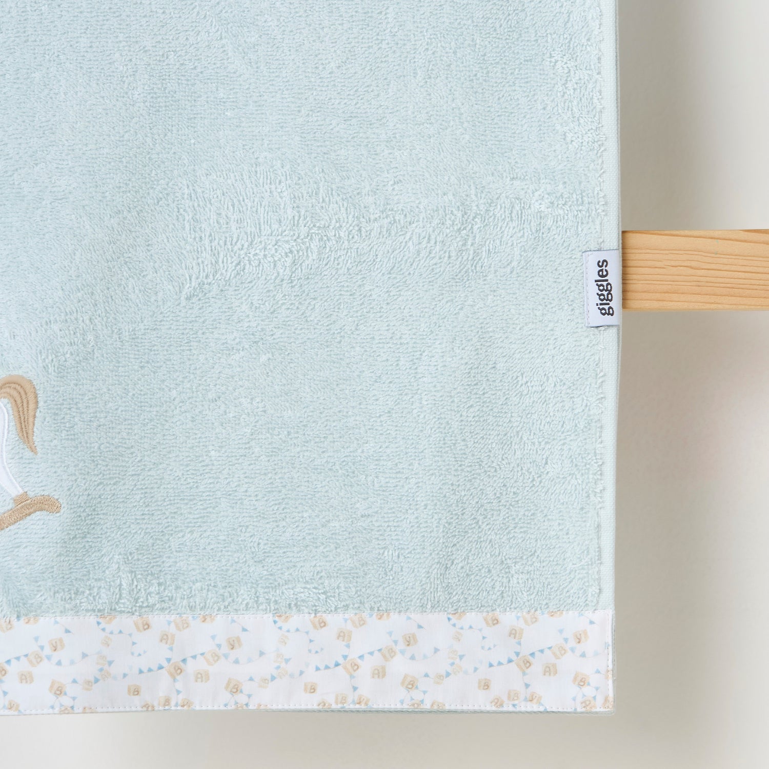 Turkish Cotton Towel with Rocking Horse applique - Blue