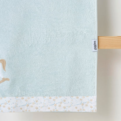 Turkish Cotton Towel with Rocking Horse applique - Blue