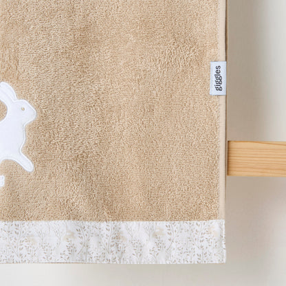 Turkish Cotton Towel with Bunny applique - Frappe