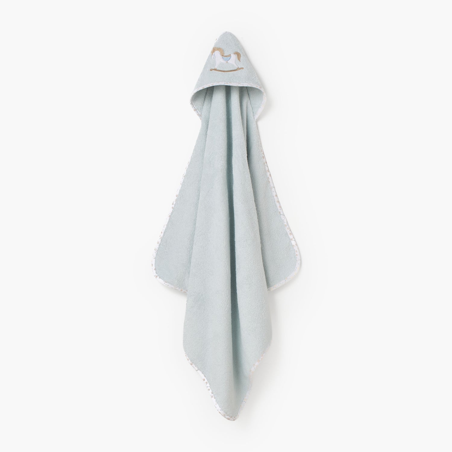 Turkish Hooded Cotton Towel with Rocking Horse applique - Blue - HomeBabyBath &amp; CareTowels