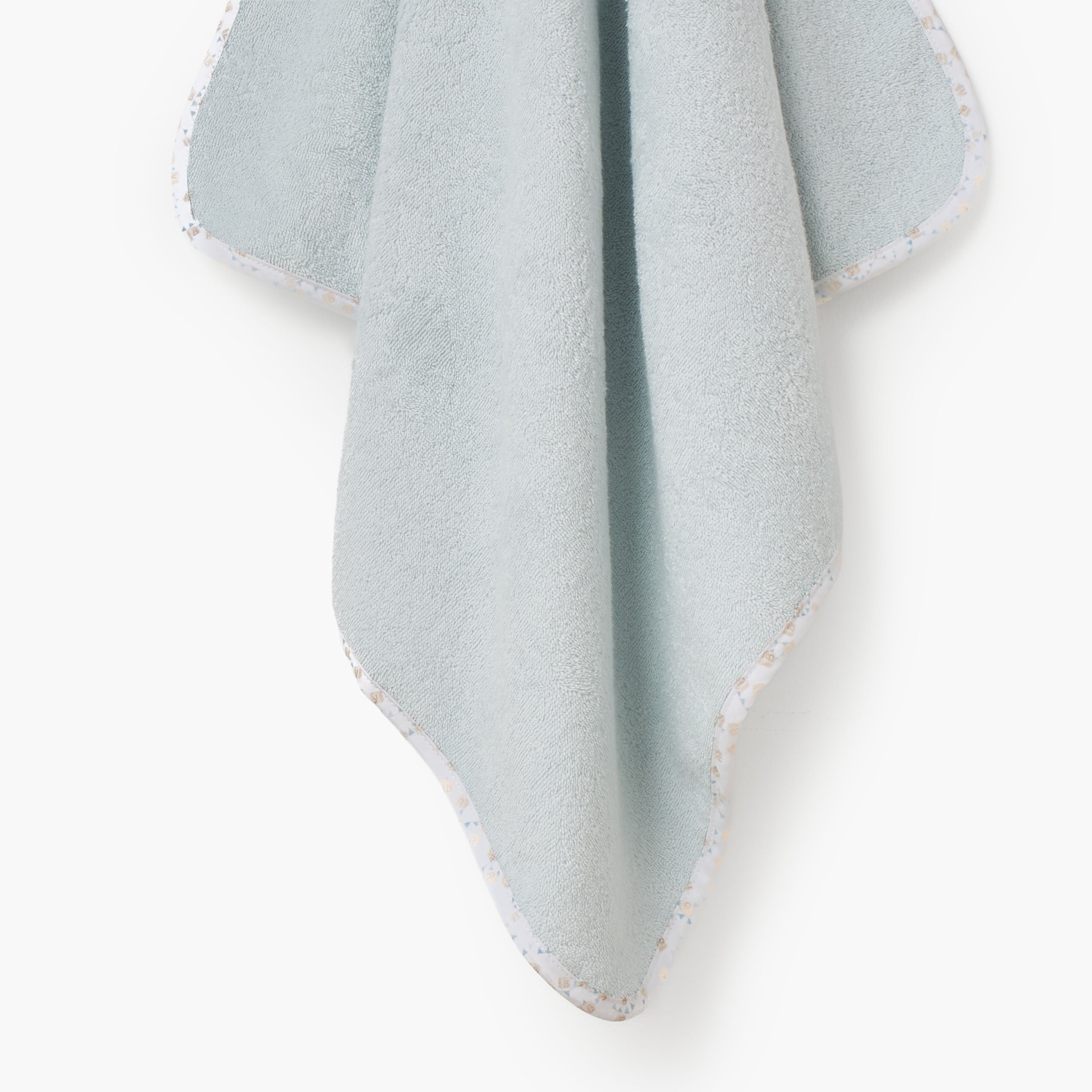 Turkish Hooded Cotton Towel with Rocking Horse applique - Blue