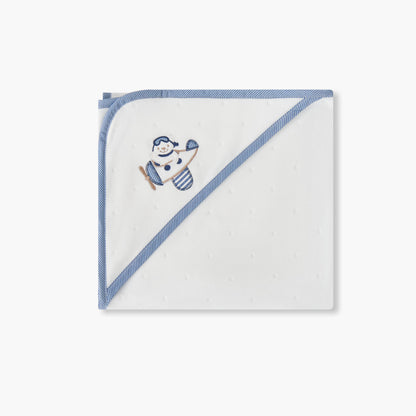 Giggles Receiving Blanket with Hood, 80x80 cm